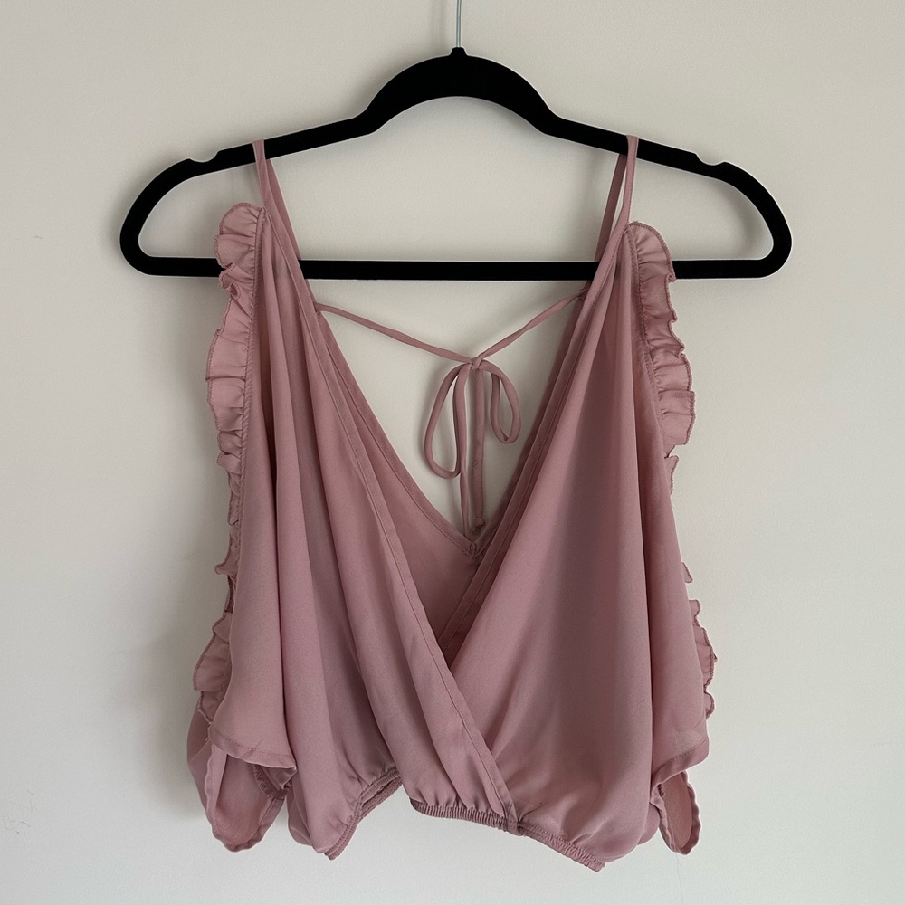 CHARLOTTE RUSSE Pink Open Shoulder Top